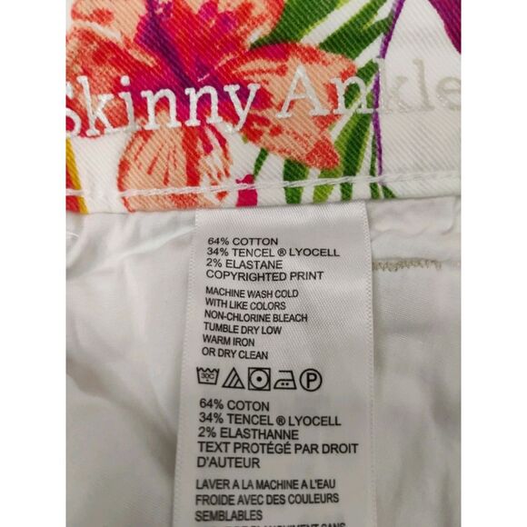 Tommy Bahama Marabella Blooms Ankle Skinny Jeans SZ 28 Boho Artisan Design - Picture 7 of 16